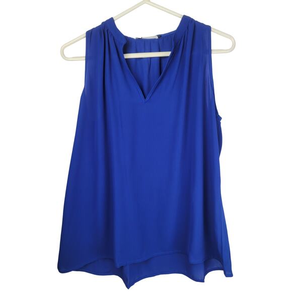 Three Eighty Two Revolve Women's  Aerin Split V Tank Cobalt Blue Sz L - Picture 1 of 9